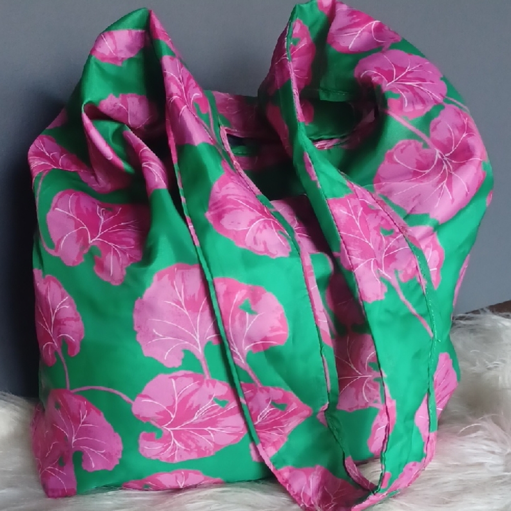 DVF Vibrant Green and Pink Tote Bag